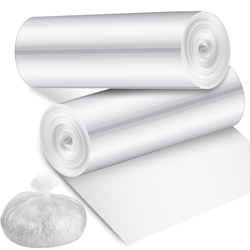 Baderke 40 Pcs Shredder Bags 15 Gallon Paper Shred Waste Bags 26'' x 30'' White Clear Trash Can Liners for Small Shredders
