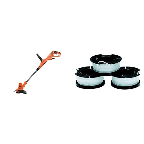 BLACK+DECKER Coupe-Bordures Filaire 450W, Coupe-Bordures Electrique 25 cm & Lot de 3 Bobines de Rechange pour Coupe-Bordures, Bobine Reflex Plus A Déroulement...