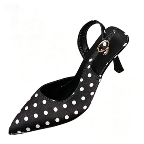 Chaussures à talons hauts à bout pointu pour femme à pois chic