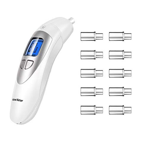 Ketone Breathalyzer, Ketogenic Breath Ketosis Breath Ketone Analyzer with 10 Mouthpiece(White) Cover