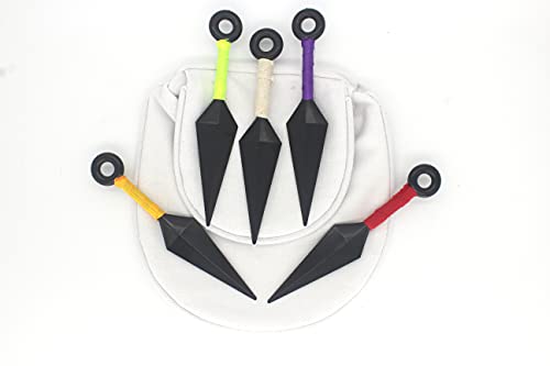 Ouye Anime Kunai Ninja Cosplay Ninja Shuriken LeafVillageLogo Ninja Props 6 Pieces(White)