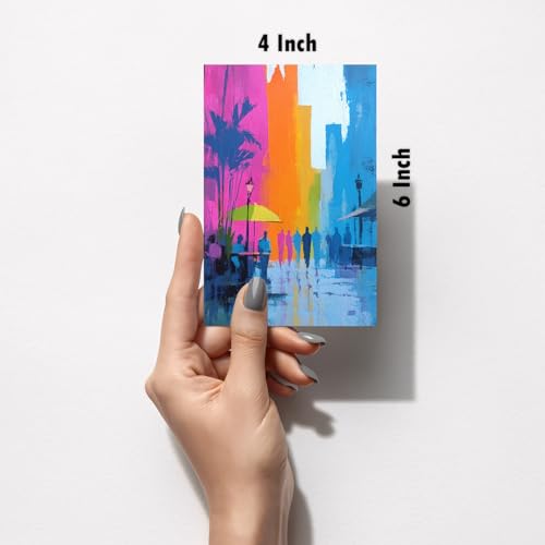 Image of SiddArtify Abstract Landscape Wall Art Prints Set - Modern Art Poster Decor for Living Room Bedroom Office - Set of 2-4x6 Inch - Board (Pack of 6) - Sticker (Pack of 6)