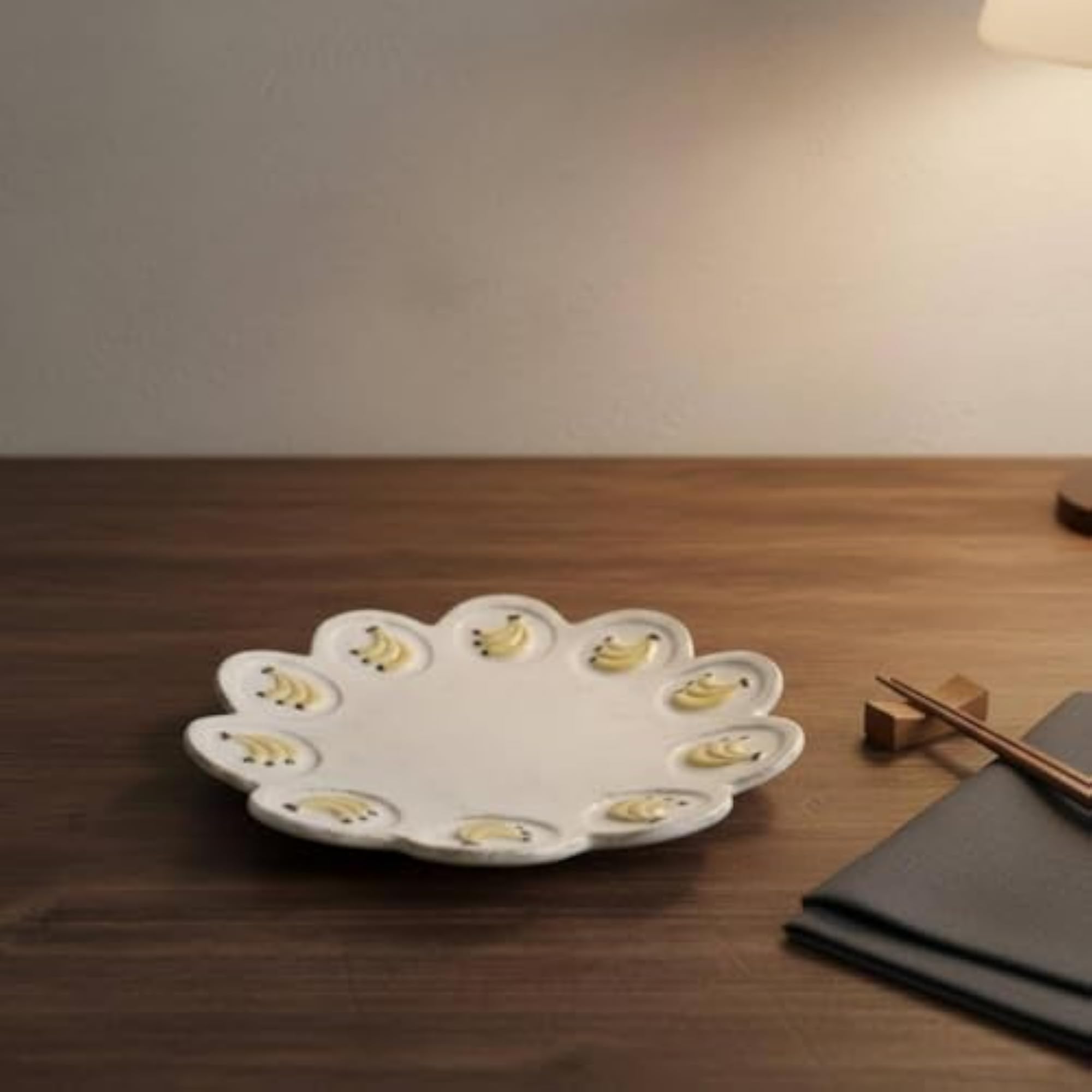 Ivory Banana Glazed Ceramic Tableware, Decorative Dipping Dish
