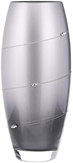 DIAMANTE Swarovski Metallic Silver Silhouette Barrel Bullet Vase with Swarovski Crystals - 30cm