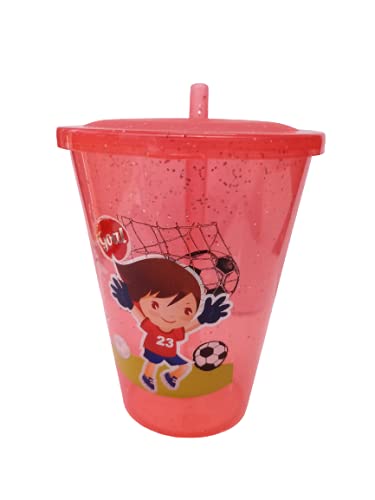 UNEQUETREND Cartoon Design Water Sipper, Sipper Straw Glass with Lid (Multicolor) (2)