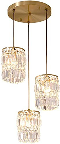 Lustre en cristal et cuivre pur QTHWB luminaire chic pour salle à manger