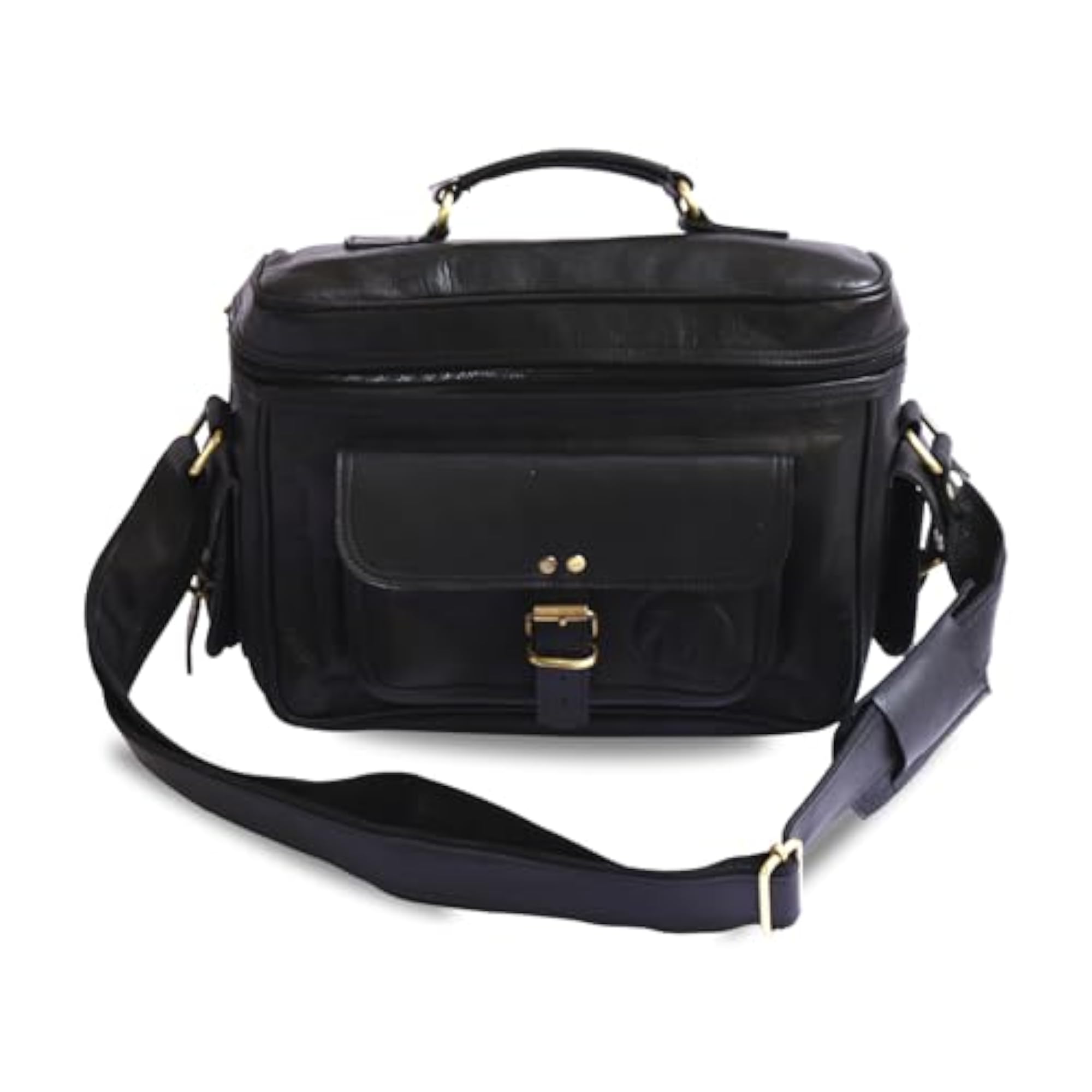 Genuine Buffalo Leather DSLR Camera Shoulder Bag, Padded