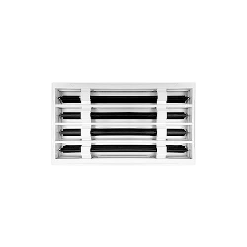 Image of BUILDMART - 16x8 White Modern AC Vent Cover - Decorative Air Vent - Standard Linear Slot Diffuser - Register Grille for Ceiling, Walls & Floors - Texas Buildmart