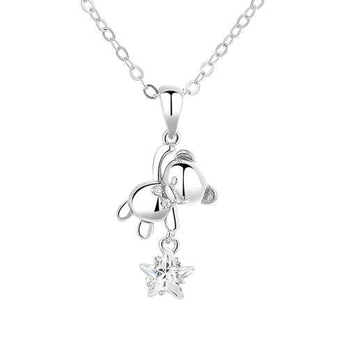 Collier ours anti-noircissement en argent 925 pour peaux sensibles ZYFSHA