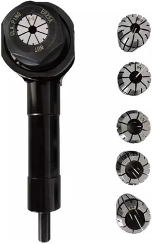 Professional 90 Degree Drillling Converter Large Torque Right Angle Bend Extension Drill Attachment Adapter with ER25 Collet Set (A Set)