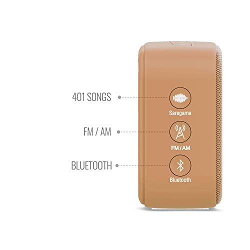 Image of Saregama Carvaan Mini Hindi - Music Player with 401 Pre-Loaded Retro Songs, Bluetooth /FM /AM /AUX, Type-C Charger (Chocolate Brown)