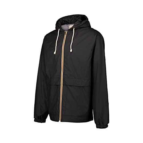 Image of Weatherproof Vintage Mens Lightweight Waterproof Coated Hooded Rain Jacket- Light Windbreaker Raincoat for Men- Rain Slicker