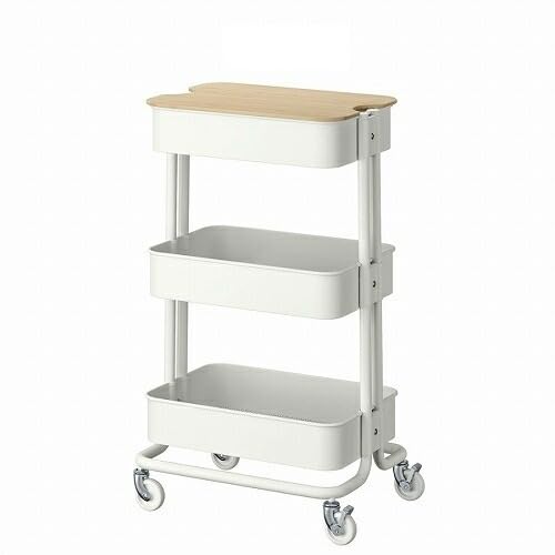 New！ホワイト【IKEA】RASKOG - キッチンワゴン  白 イケア☆ イケア（IKEA） IKEA - - RASKOG -ロースコグ- キッチンワゴン バス