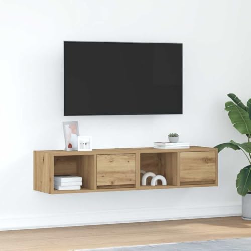 Mimdixy Mueble de salón para televisión, 2 unidades, roble Artisan, 60 x 31 x 25,5 cm, madera