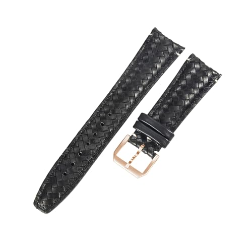 Bracelet montre cuir tressé 20mm pour IWC Portuguese en acier robuste