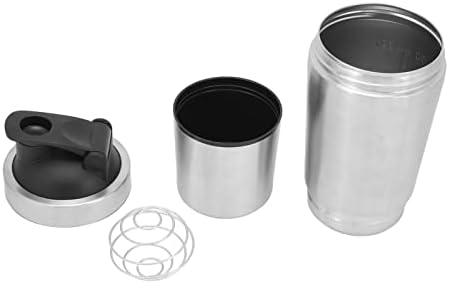 Jiawu Stainless Steel Protein Shaker Bottle with Scale, 591ml/20oz Portable Double Section Mixing Cup for Gym, Spiral Mouth Design, Non Slip & Leak Proof, Ideal for Teenagers & Travel — view 7