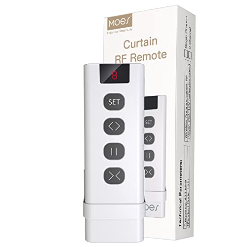 MOES 9 Kanal RF433 Fernbedienung zur Steuerung von WiFi Vorhangschalter RF Rollomodul, Batteriebetrieben, Vorhangzubehör Emitter 9 Kanäle