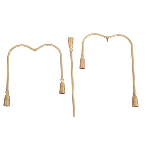 Generic Kandelabry Eleganckie Złote żelazne 5 świeczników Stożkowych na Romantyczne Kolacje, Festiwale, Dekoracje Wiejskie, 9,1 X 9,1 X 17,7 Cala (GX-3073 z koralikiem)