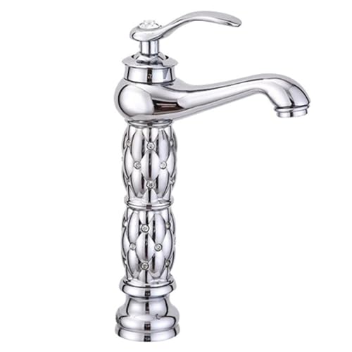 Robinet de salle de bain mitigeur à poignée unique en cristal pour contrôle précis de l'eau