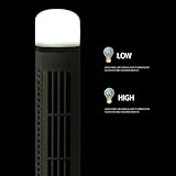 Bladeless Tower Fan, 90 Degree Oscillating Quiet USB Tower Fan with Light, Mini Desktop Fan, Student Office Home Standing Fan. Black (Black) - Image 4