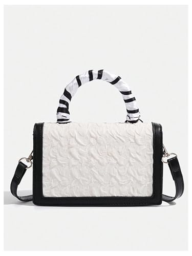 Image of Verdusa Women's Vintage Crossbody Bags Top Handle Square Flap Satchel Purses with Ribbon