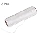 QUARKZMAN 2 Stück Gedrehte Nylon-Maurerschnur 1,5 mm x 250 ft Geflochtene Schnur für Angeln, Gartenarbeit, Basteln, Weiß