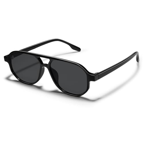 Image of VANLINKER Retro 70s Aviator Sunglasses for Women Men,Classic Small Square Vintage Trendy Hexagonal Shades 2025 UV400 VL9870