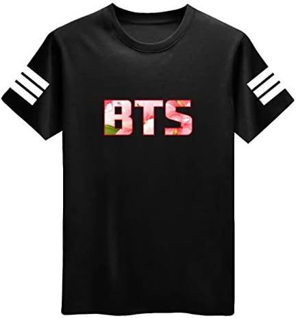 HAIZIVS Kpop Bloom Floral BTS Unisex Black T-Shirt Suga Jin Jimin Jung Kook J-Jope Rap Monster