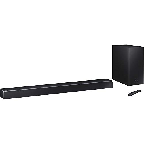 Samsung Harman Kardon 5.1.2 Dolby Atmos Soundbar HW-Q80R with Wireless Subwoofer, Adaptive Sound, Game Mode, 4K Pass-Through with HDR, Bluetooth & Alexa Compatible