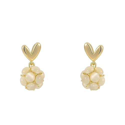 Boucles d'oreilles cœur en or pour femmes, le cadeau de fête parfait au style Ins