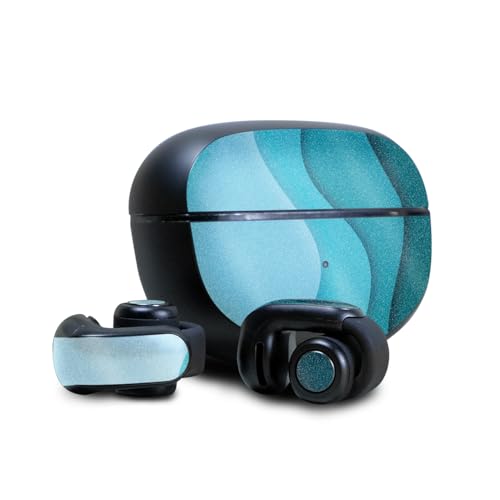Glossy Glitter Headphone Skin Compatible with Bose Ultra Open Earbuds - Papercraft Cyan - Premium 3M Vinyl Protective Wrap Decal Cover - Easy to Apply | Crafted in The USA by MightySkins by Vision Signs & Graphics - Used condition - US$12.37
