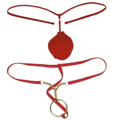 Men Open Pouch g String Thong Combo Pack Brief Free Size Red Free Size Suitable Age Between 18-45 Years (RED)-image-6