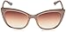 GUESS Women's Retro Inspired Cat Eye Sunglasses, Shiny Beige, 55mm