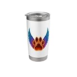 Angel Paw Print with Wings Design Stainless Steel Insulated Tumbler