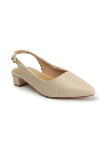 Image of Carlton London Women's Textured Pointed Toe Block Heel Pumps