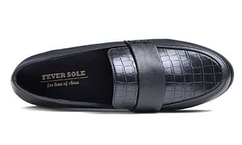 Image of FEVERSOLE Women's Fashion Dress Comfort Low Heel Office Penny Loafer Flats
