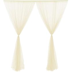 Tela Para Cortina Translucida JYCRA Cortina de gasa para telón de fondo, 5 x 10 pies, cortinas de tela de gasa para boda, cortinas translúcidas de arco de boda (champán)
