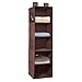 MaidMAX Organizer Armadio da Appendere 5 Scomparti e 4 Rete Sacchetti Laterali, Organizzatore Armadio Scomparti per Armadio, Portatutto Armadio Divisori per Armadio Interno, Colore Marrone