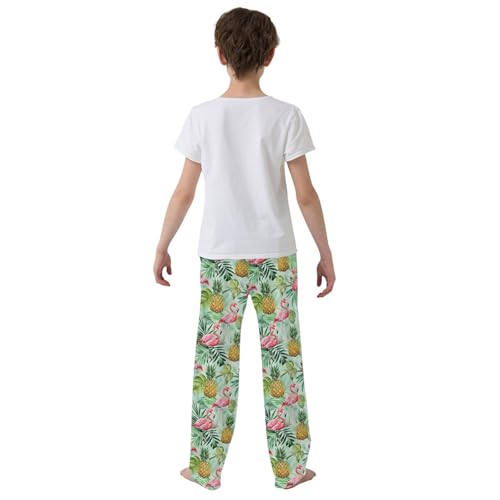 Pajama Pants Pink Flamingos Palm Pineapples PJ Bottoms Sleepwear Lounge Sleep Pant with Pockets3