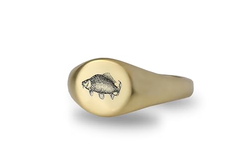 Bague gravure poisson carpe le cadeau idéal pour un pêcheur