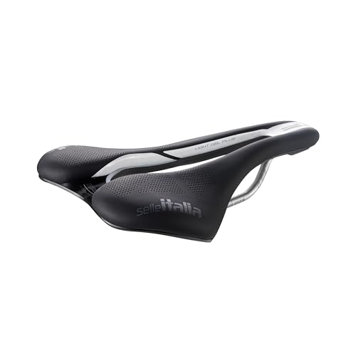 Selle Italia SLR Boost Endurance Ti316 Superflow Road Bike Saddle - Comfortable Road Bicycle Seat - Short Nose Saddle Road, Racing, Endurance, & Triathlon, Black & White, 248 x 145mm, 207g (SI510753)