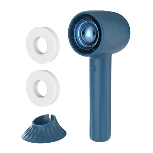 Elingmor Handheld Fan with Aromatherapy,Small Cooling USB Rechargeable Personal Turbo Fan,Quiet Mini Portable Hand Fan,3 Speeds Battery Operated Fan and Desk Base for Travel,Outdoors,Home,Office（Blue）