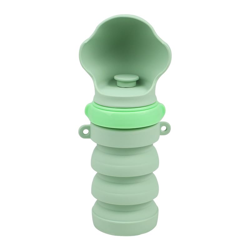Outdoor Portable Foldable Pet Water Bottle, Pet Dog Silicone Water Cup (Green, One Size)