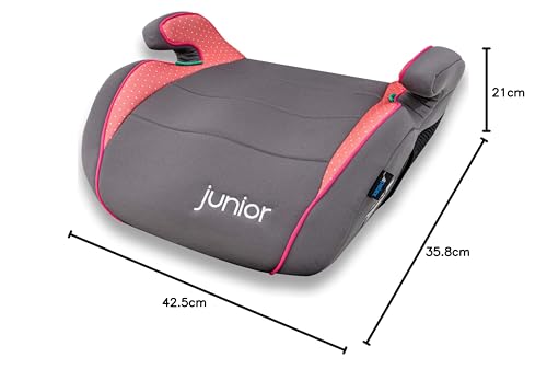 PETEX 'Max' Kindersitzerhöhung Sitzerhöhung nach i-Size Norm R129, Kindersitz/Autositz für Kinder, pink, 1 Stück