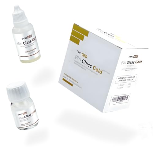 Bio Glass Gold GIC Restorative High Strength Glass Ionomer Cement for Permanent Dental Restorations Radiopaque Low Shrinkage Fluoride Releasing Big Pack Dental Restorative Cement