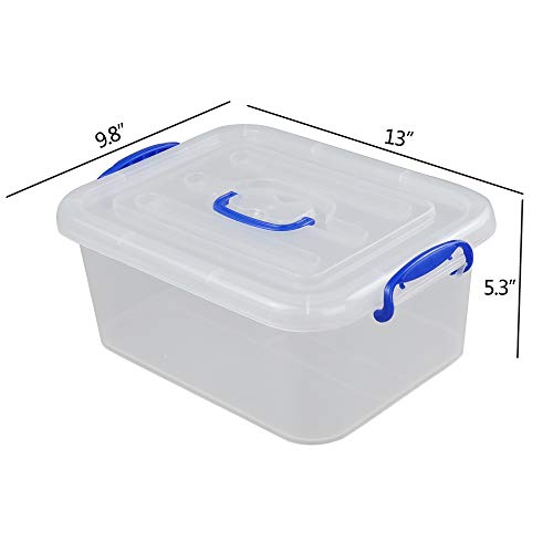 Eagrye 8 Quart Plastic Storage Latch Box, Clear Storage Bin Organizer With Handle, Set Of 2 #TOP2