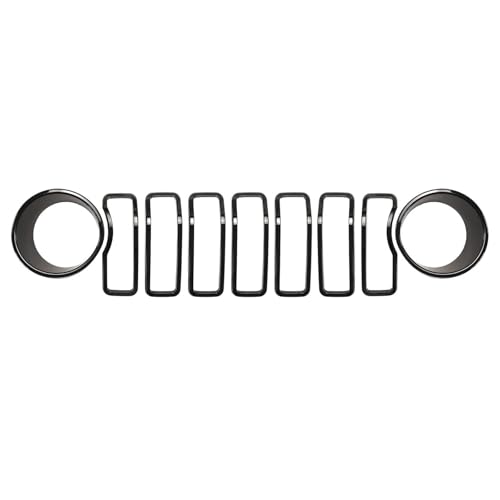 Anneau phare décoratif et inserts calandre aspect carbone noir pour Jeep Wrangler JL 2024
