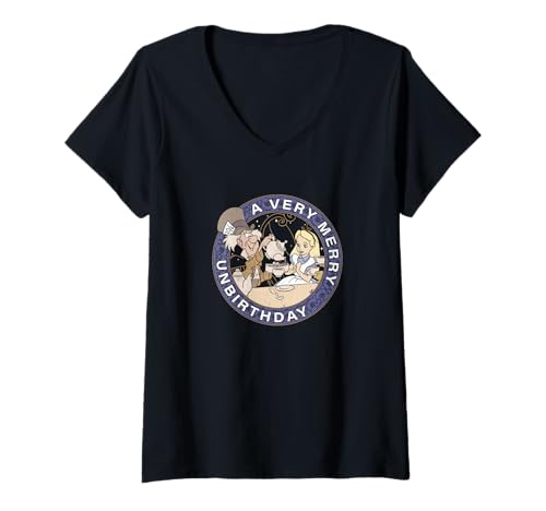 T-shirt Alice aux Pays des Merveilles col en V vêtement imprimé graphique femme