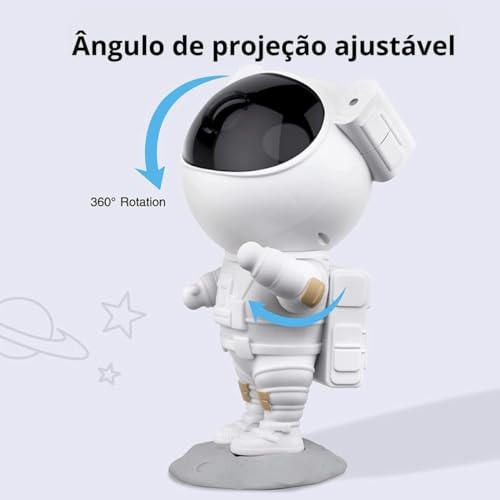 Astronauta Projetor Galaxia, Abajur De Quarto Com Luz Noturna e Estrelas