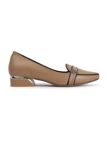 Image of Carlton London Women Comfortable Block Heel Pointed Toe Fashion Pump Shoes for Daily use, Office use, Casual use